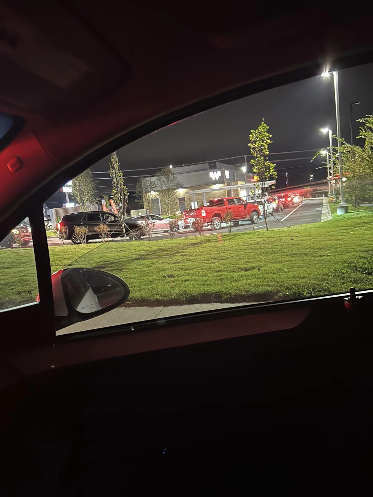 A line of cars at Whataburger